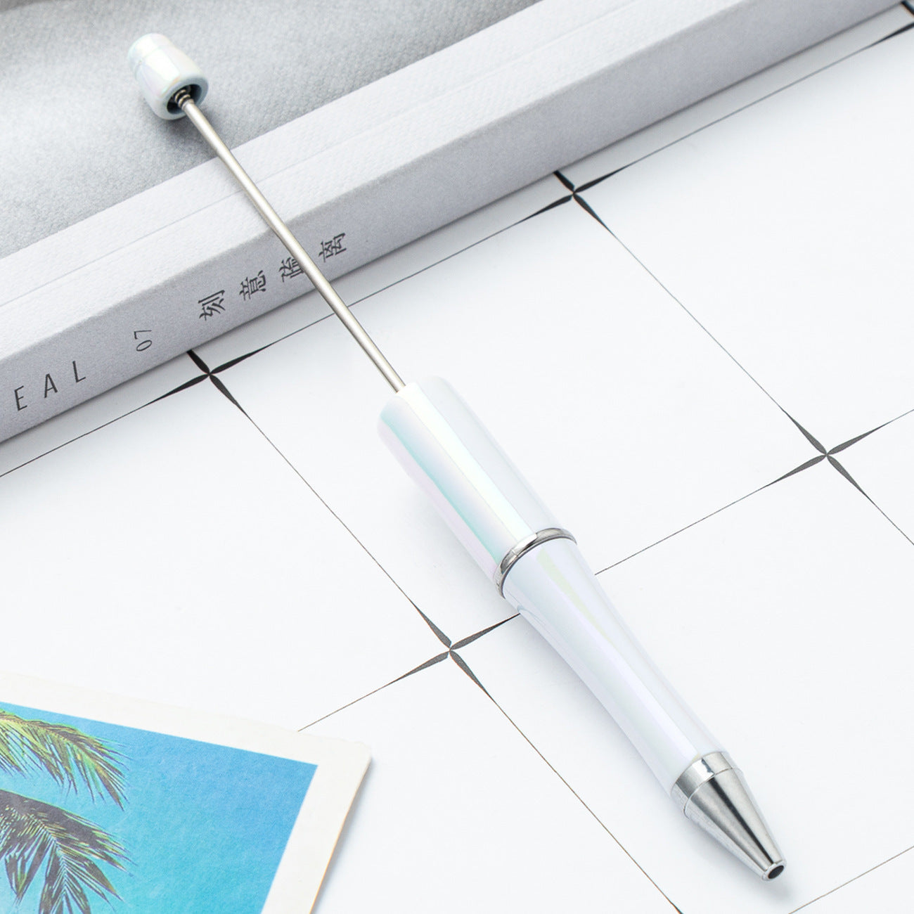 DIY Ballpoint Pen - Wholesale Plastic Printable Logo UV Gradient Beaded Pen