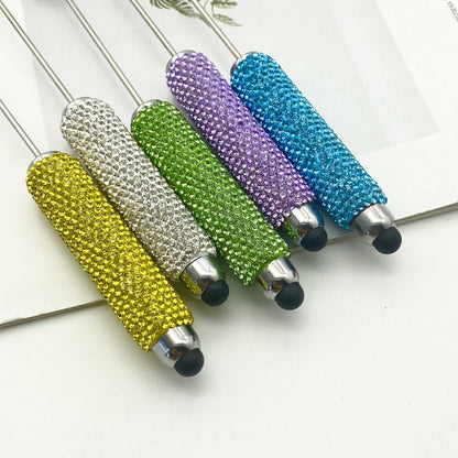 DIY touch screen full diamond ballpoint pen multi-function capacitive stylus cute pen ins solid color rhinestone touch screen pen in stock
