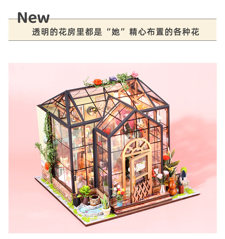 Casey Flower House DIY Cottage Model House Assembling Building Blocks Handmade Mini Exquisite Toys Girls' Day Gifts