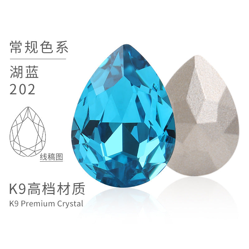 K9 material, pointed bottom pear-shaped rhinestone, color-resistant base, clothing crystal accessories, high-end pinkstone rhinestone