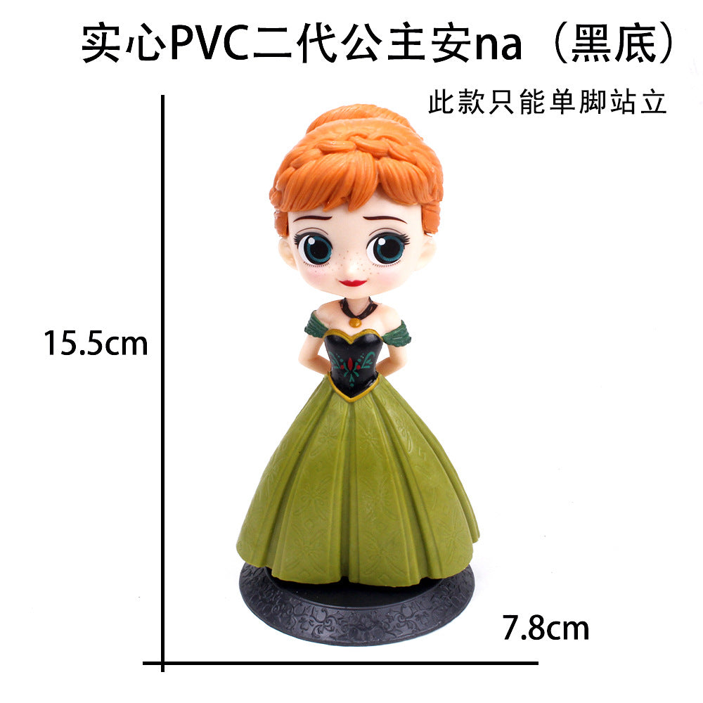 Q version of the girl, the 2nd generation of the ice and snow series princess, the 3rd generation of Elsa, the cake decoration ornaments, the figure model scene decoration