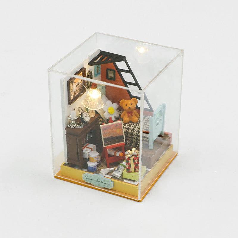 Hongda DIY Cottage Dream Bedroom Wooden Handmade Building Assembly Mini Cottage Creative Toys Gift Ornaments