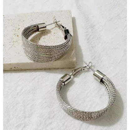 Copper alloy earrings - vintage european & american galaxy waterfall hoop earrings - unique, stylish, elegant, statement-making large hoop earrings