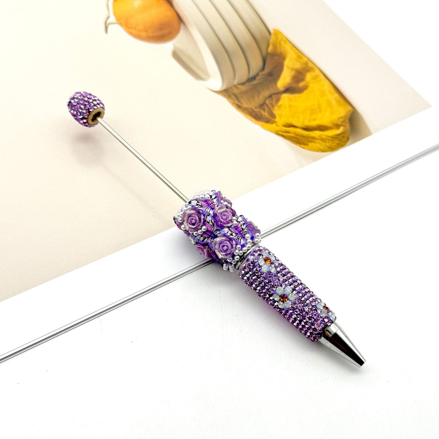 new DIY luxury full diamond pen butterfly pearl daisy rose series ballpoint pen business cute pen