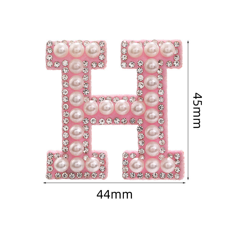 Hot Heat Patch Stickers with 26 English Letters DIY Accessories Clothing Accessories White Diamond Pink Nonwoven Fabric Stickers