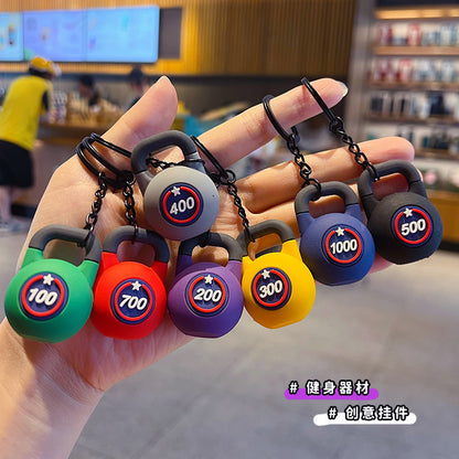 Creative Mini Fitness Kettlebell Keychain Pendant Miu Series Couple Bag Keychain Sports Small Pendant Wholesale
