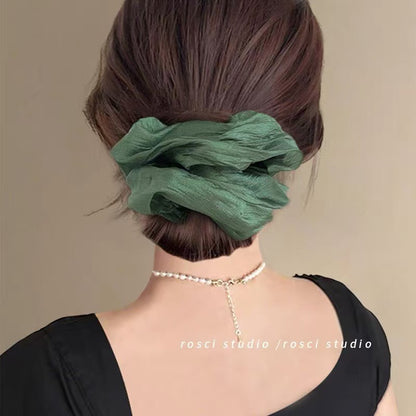 Forest style mesh super large intestine hair tie for women, high-end elastic and durable hair tie, retro head flower 2025 new style