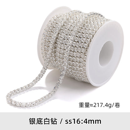 Zircon claw chain 2.5 3 4mm dense white rhinestone claw chain phone case, nail art, clothing, DIY accessories