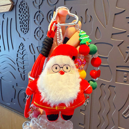 Creative PU Leather Christmas Tree Keychain Pendant Couple Car Bag Keychain Pendant Christmas Gift