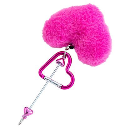 DIY Beaded Love Carabiner - Plush Pendant Love Lock Buckle Hairball Carabiner Wholesale