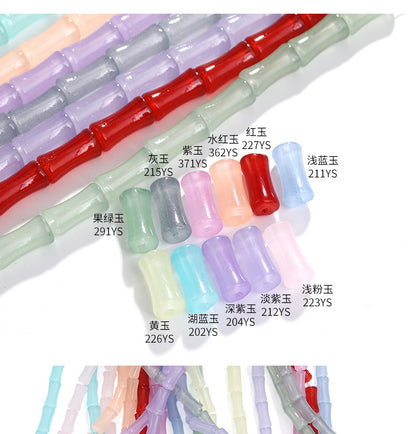 6x12mm Glass Bamboo Beads - Translucent Glazed Crystal DIY Jewelry Beading Accessories