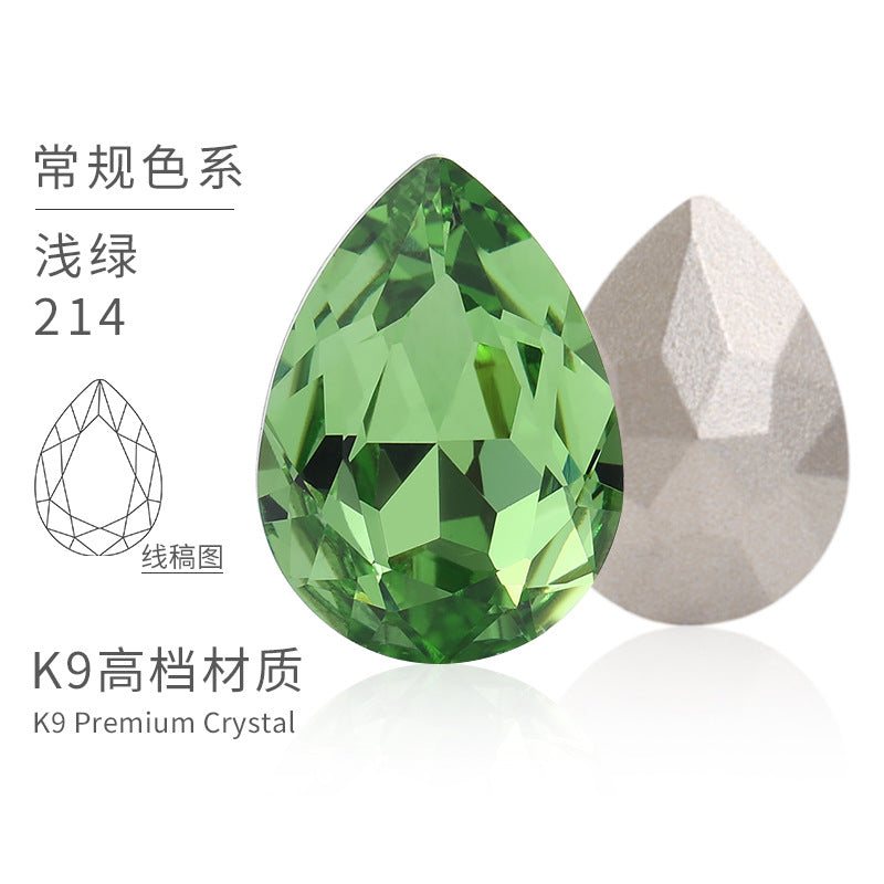 K9 material, pointed bottom pear-shaped rhinestone, color-resistant base, clothing crystal accessories, high-end pinkstone rhinestone