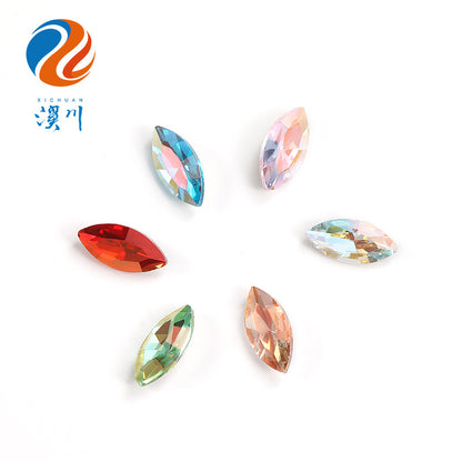 Horse eye crystal diamond, diamond-shaped coated light color glass rhinestone, DIY nail art accessories, irregular pointed and base diamond influencer