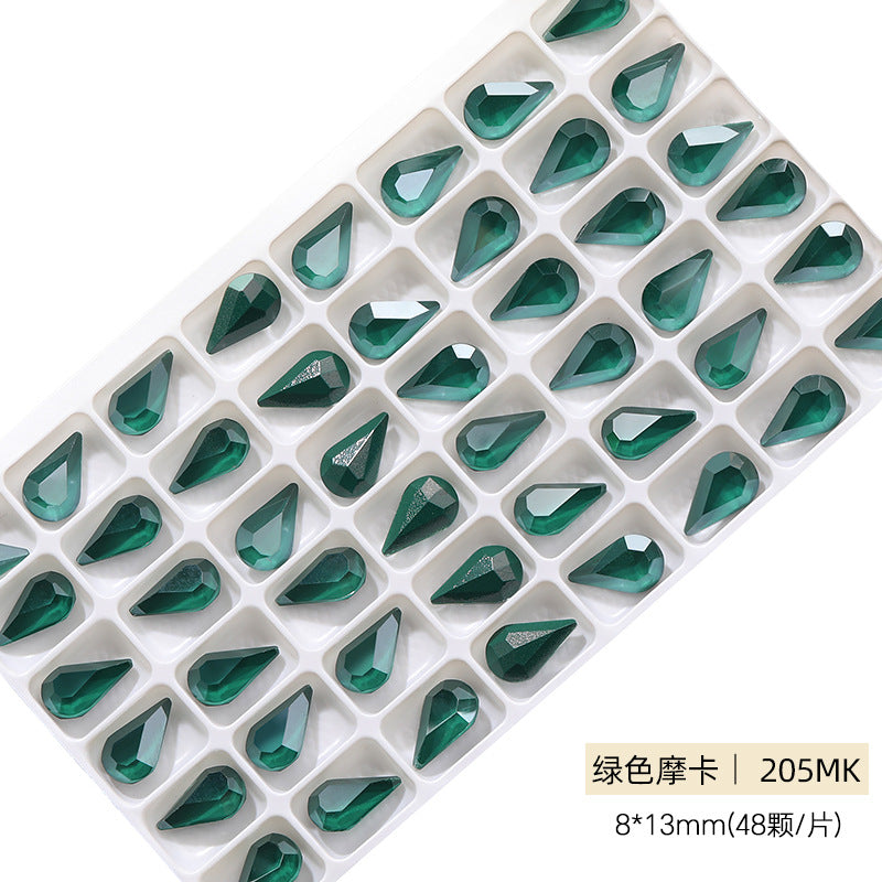 Cross-border source: Guazi pointed water drop, high-top diamond, special-shaped water rhinestone, DIY jewelry accessories, pointed bottom diamond, nail art sticker, diamond material