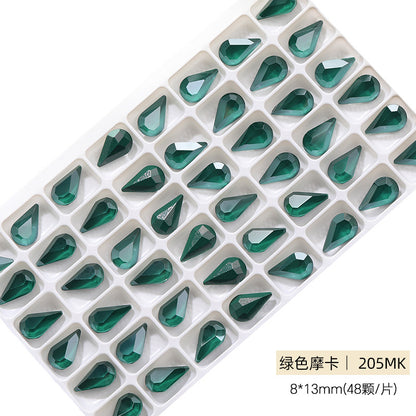 Cross-border source: Guazi pointed water drop, high-top diamond, special-shaped water rhinestone, DIY jewelry accessories, pointed bottom diamond, nail art sticker, diamond material