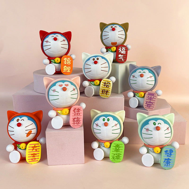 8 Year of the Rabbit wishes, blessings, jingle cats, Doraemon, figurines, fortune transfers, koi tides, birthday dolls, decorations