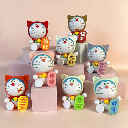 8 Year of the Rabbit wishes, blessings, jingle cats, Doraemon, figurines, fortune transfers, koi tides, birthday dolls, decorations