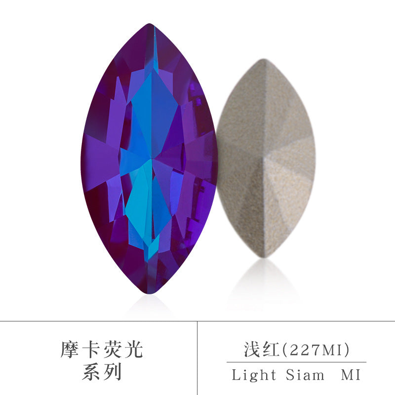 Pointed Base Horse-Eye Mocha AB Rhinestone Accessories Finished Accessories DIY Accessories Special-shaped Rhinestone Materials Factory Wholesale