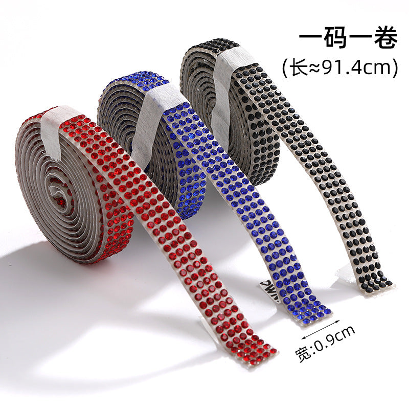 4-row diamond tape, exquisite self-adhesive diamond strips, DIY jewelry accessories, crystal water rhinestone stickers, diamond adhesive decoration, self-adhesive