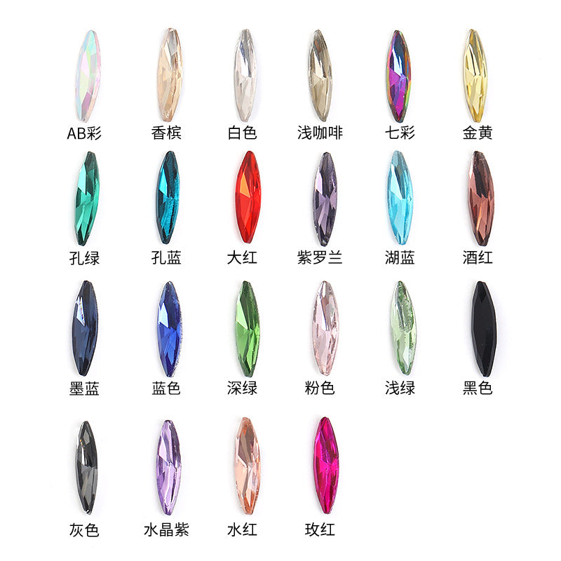 Pointed bottom slender marquise diamond crystal glass diamond mobile phone case diamond suit decoration diamond accessories pointed bottom fine marquise diamond