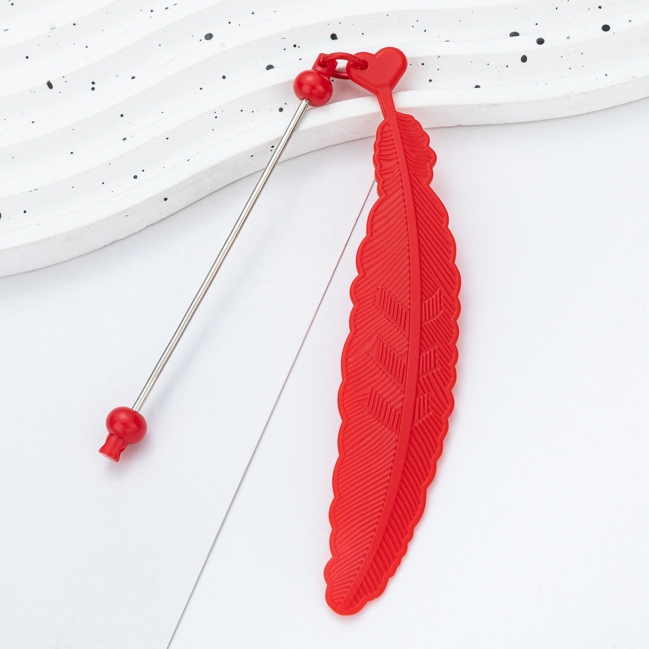 Plastic Feather Bookmark - Cartoon Pendant Children Handmade Beaded Reading Mark Book Holder