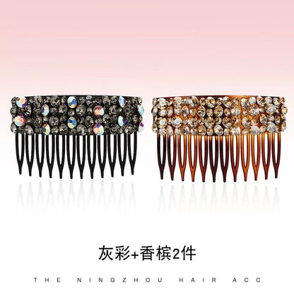 Korean Dongdaemun High-End Rhinestone Hair Comb Inverted Comb for Women, Sophisticated Elegance New Loose Hair Styling Tool Hair Clip