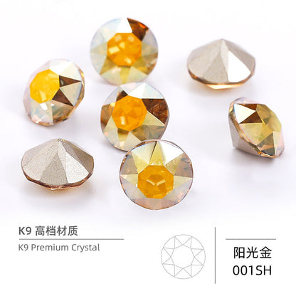 Multi-Faceted Round Pointed Bottom Diamond Rhinestones - Nail Art Clothing Accessories