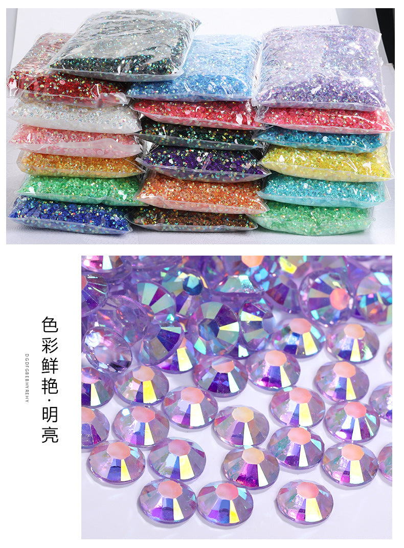 AB Colorful Resin Flat Bottom Rhinestones - Nail Art Clothing Shoes Bag Accessories
