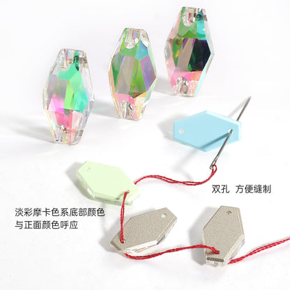 Factory wholesale flat buckle flat bottom hand-stitched rhinestone vase crystal stone ultra-glitter scratch-free packaging glass diamond