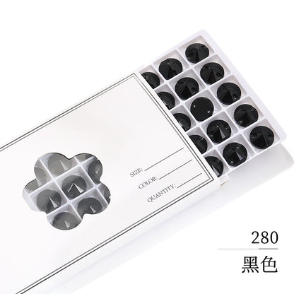 Flat Bottom Hand-Sewn Diamond K9 Satellite Round Flat Buckle Double Hole Punched Hand-Sewn Diamond Wedding Dress Apparel Accessories Super Flash Satellite