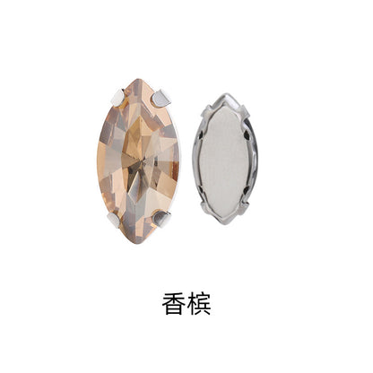 Navette Crystal Square Claw Rhinestones - Thickened Bottom Hand-Sewn Shoes Luggage Clothing Accessories