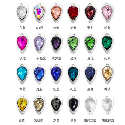 Direct supply of waterdrop double pendants, zinc alloy pendants, earrings, bracelets, jewelry accessories, high-value waterdrop double pendants