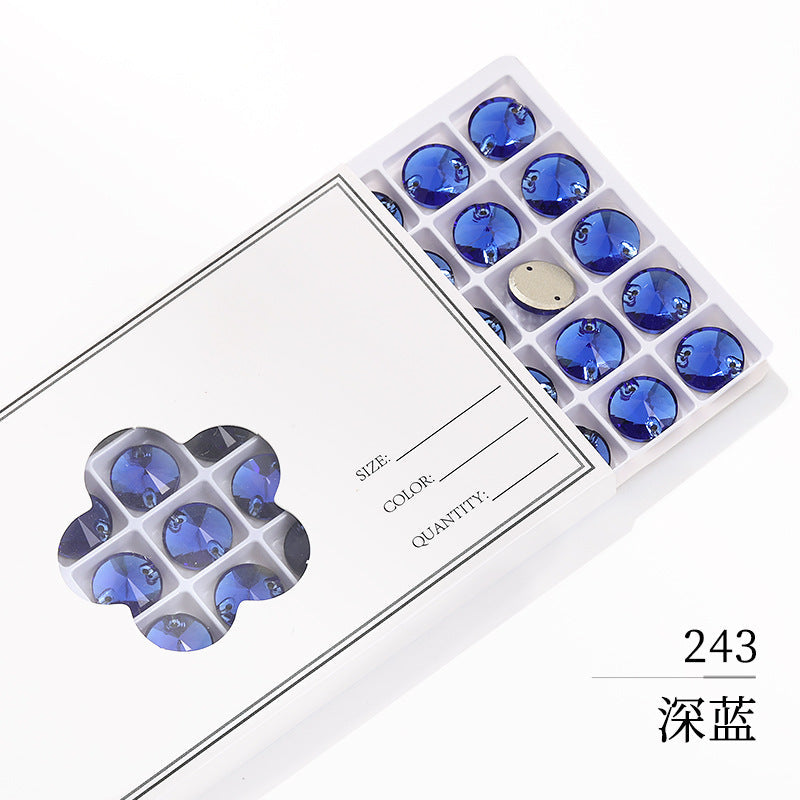 K9 Rivoli Flat Buckle Rhinestone - Double Hole Perforated Hand Sewing Drill Wedding Dress Decoration Super Flash