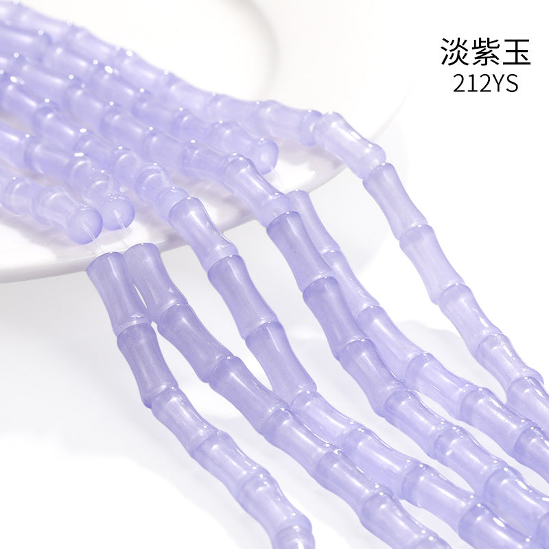 6x12mm Glass Bamboo Beads - Translucent Glazed Crystal DIY Jewelry Beading Accessories