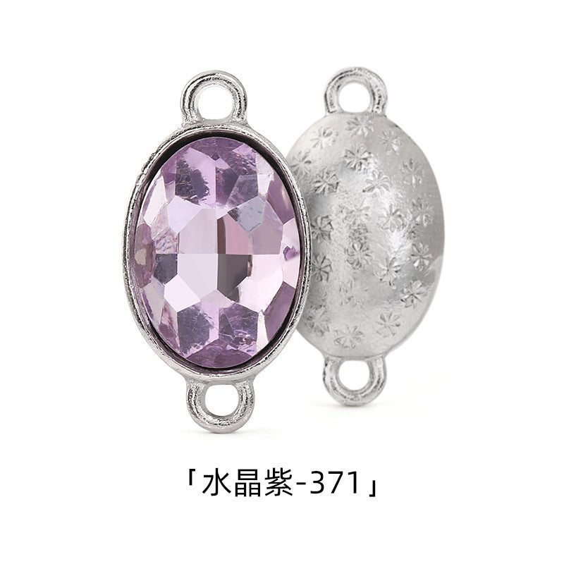 Oval 10*14mm double hanging zinc alloy silver chain headband pendant clothing DIY accessories hairpin headband hanging