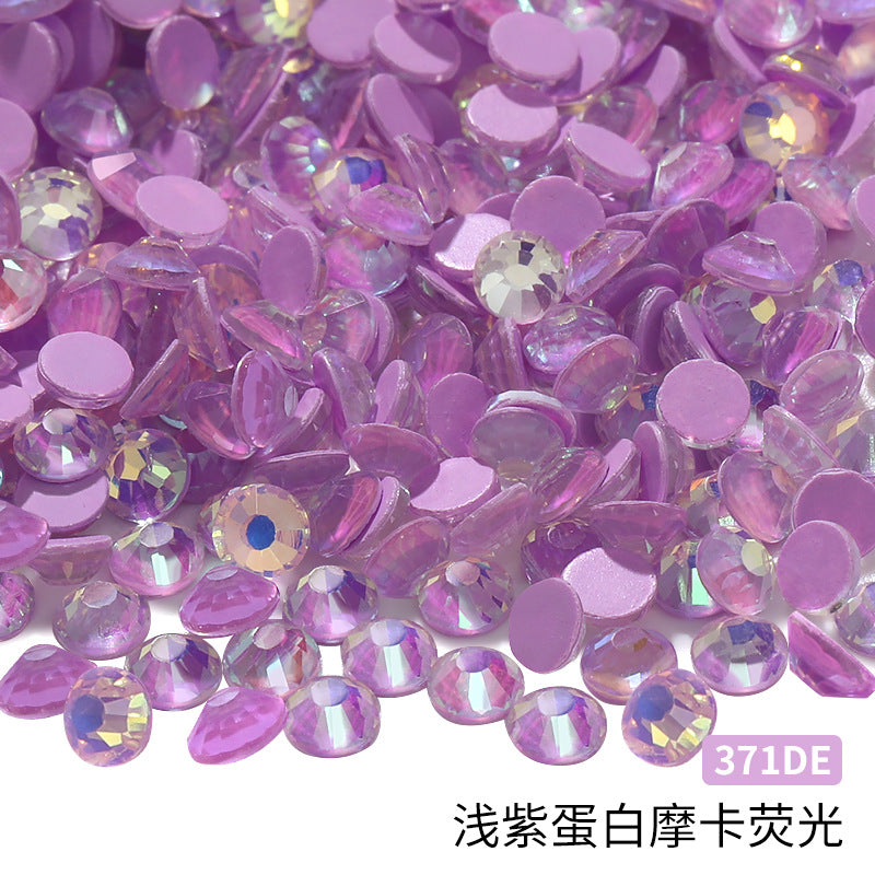 Guomao A-Diamond Even-Face Protein Mocha Fluorescent Ultra-Glitter Glass Diamond Jewelry Accessories DIY Phone Case Accessories Flat-Bottom Diamond