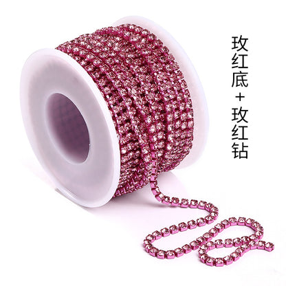 Cross-border explosive SS12 electrophoretic rhinestone claw chain, colorful diamond chain, intensive mobile phone case, luggage, clothing, accessories, diamond chain