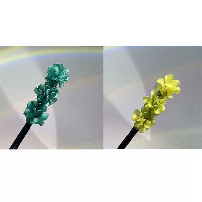 Floral hair wand bun updo tool, lazy minimalist flower bud headpiece, acrylic upgraded hydrangea hair accessory