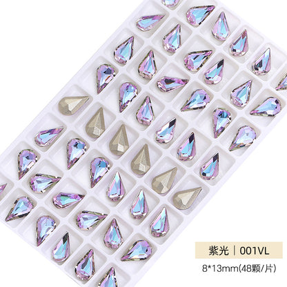 Cross-border source: Guazi pointed water drop, high-top diamond, special-shaped water rhinestone, DIY jewelry accessories, pointed bottom diamond, nail art sticker, diamond material