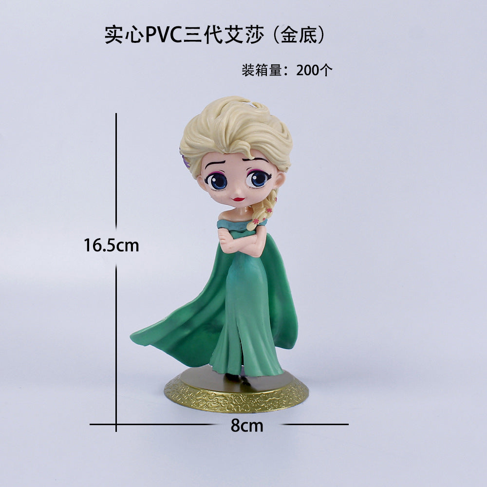 Q version of the girl, the 2nd generation of the ice and snow series princess, the 3rd generation of Elsa, the cake decoration ornaments, the figure model scene decoration