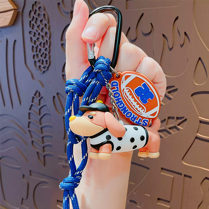 Creative Exquisite Trendy Dachshund Dog Doll Keychain - 3D Cartoon Puppy Couple Bag Pendant
