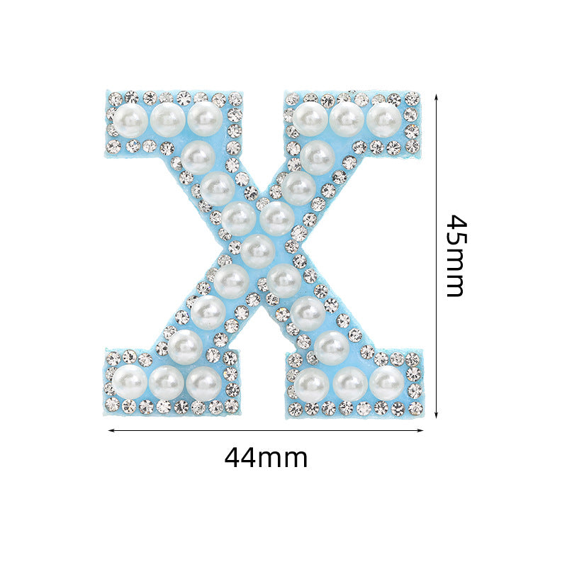Hot Heat Patch Stickers with 26 English Letters Stickers DIY Accessories Clothing and Hat Accessories Blue Non-Woven Fabric Stickers
