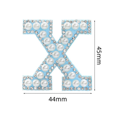 Hot Heat Patch Stickers with 26 English Letters Stickers DIY Accessories Clothing and Hat Accessories Blue Non-Woven Fabric Stickers