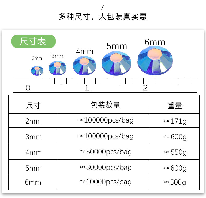 AB Colorful Resin Flat Bottom Rhinestones - Nail Art Clothing Shoes Bag Accessories