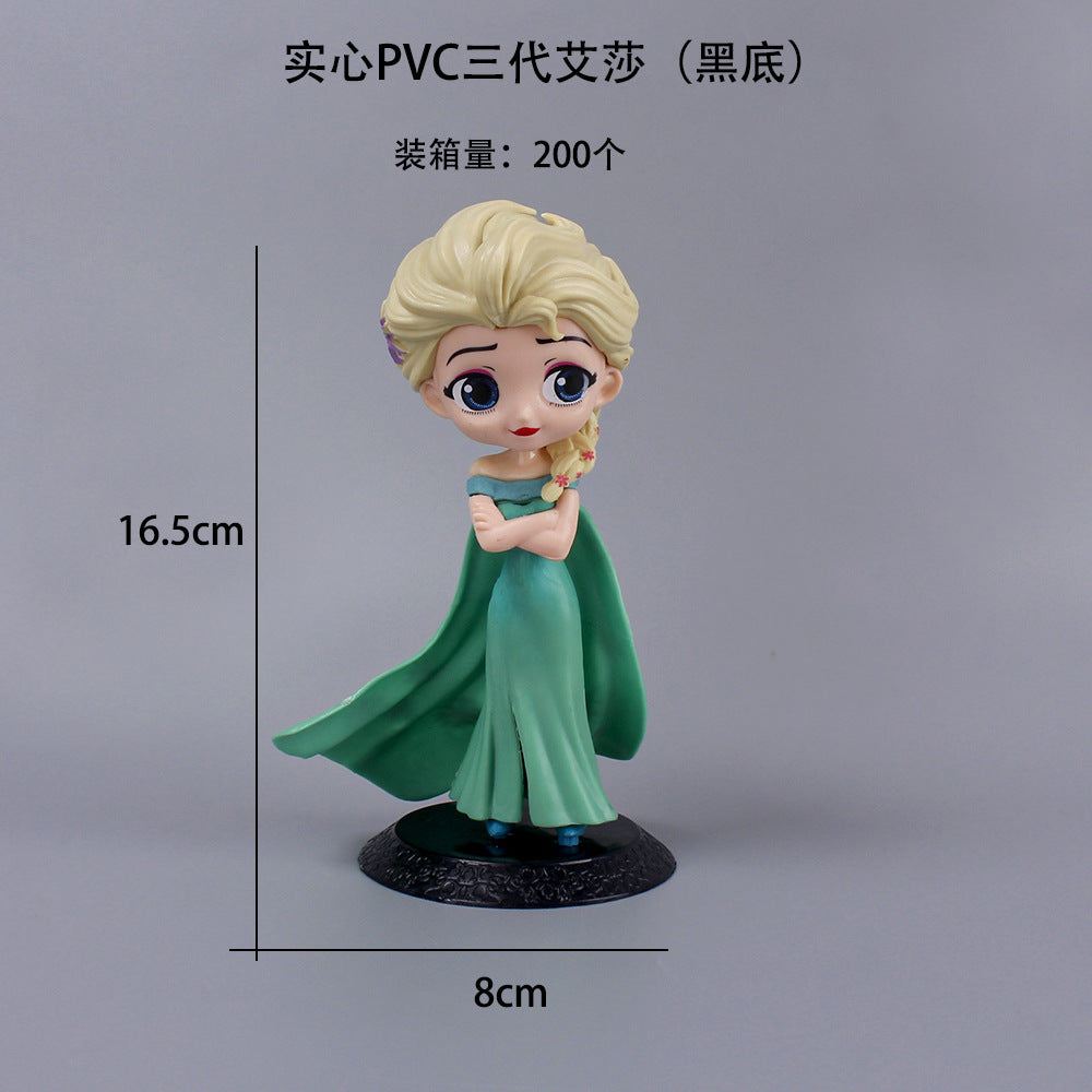 Q version of the girl, the 2nd generation of the ice and snow series princess, the 3rd generation of Elsa, the cake decoration ornaments, the figure model scene decoration