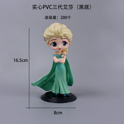 Q version of the girl, the 2nd generation of the ice and snow series princess, the 3rd generation of Elsa, the cake decoration ornaments, the figure model scene decoration