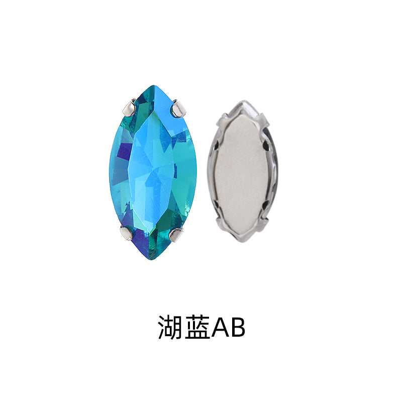 Navette Crystal Square Claw Rhinestones - Thickened Bottom Hand-Sewn Shoes Luggage Clothing Accessories