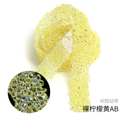 Resin Diamond Rhinestone Strips - Tear-Off Ready-to-Paste Sequins Hot Diamond Shoes Clothing Accessories and DIY crafty
