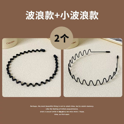Simple black metal headband for women's face washing, sports invisible men's hairband fixed headband that does not tighten hair clips