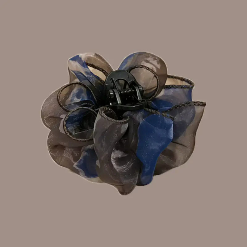 Korean style elegant high-end new organza floral claw clip for women, sophisticated hair clip, back hair clip, hair clip for the back of the head, hair accessory